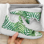 Exotic Tropical Leaf Pattern Print Mesh Knit Shoes GearFrost