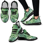 Exotic Tropical Leaf Pattern Print Mesh Knit Shoes GearFrost