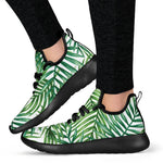 Exotic Tropical Leaf Pattern Print Mesh Knit Shoes GearFrost