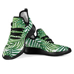 Exotic Tropical Leaf Pattern Print Mesh Knit Shoes GearFrost