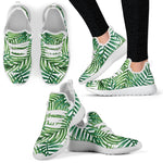 Exotic Tropical Leaf Pattern Print Mesh Knit Shoes GearFrost