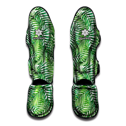 Exotic Tropical Leaf Pattern Print Muay Thai Shin Guard