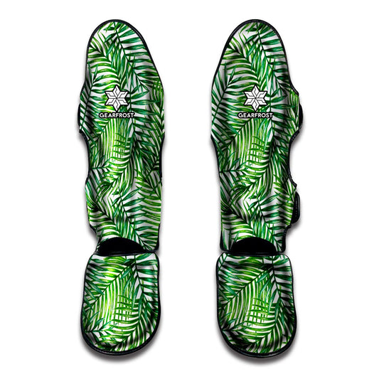 Exotic Tropical Leaf Pattern Print Muay Thai Shin Guard