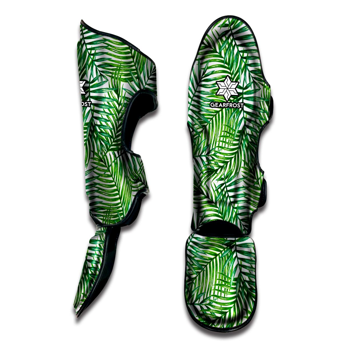Exotic Tropical Leaf Pattern Print Muay Thai Shin Guard