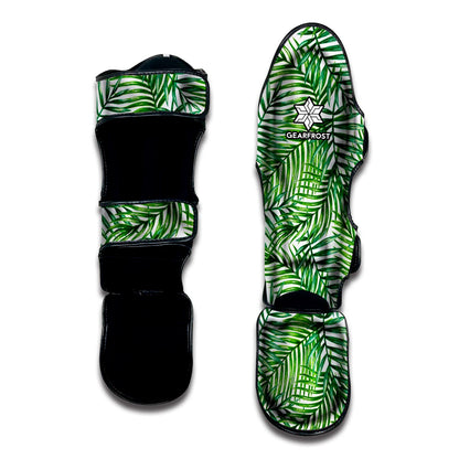 Exotic Tropical Leaf Pattern Print Muay Thai Shin Guard