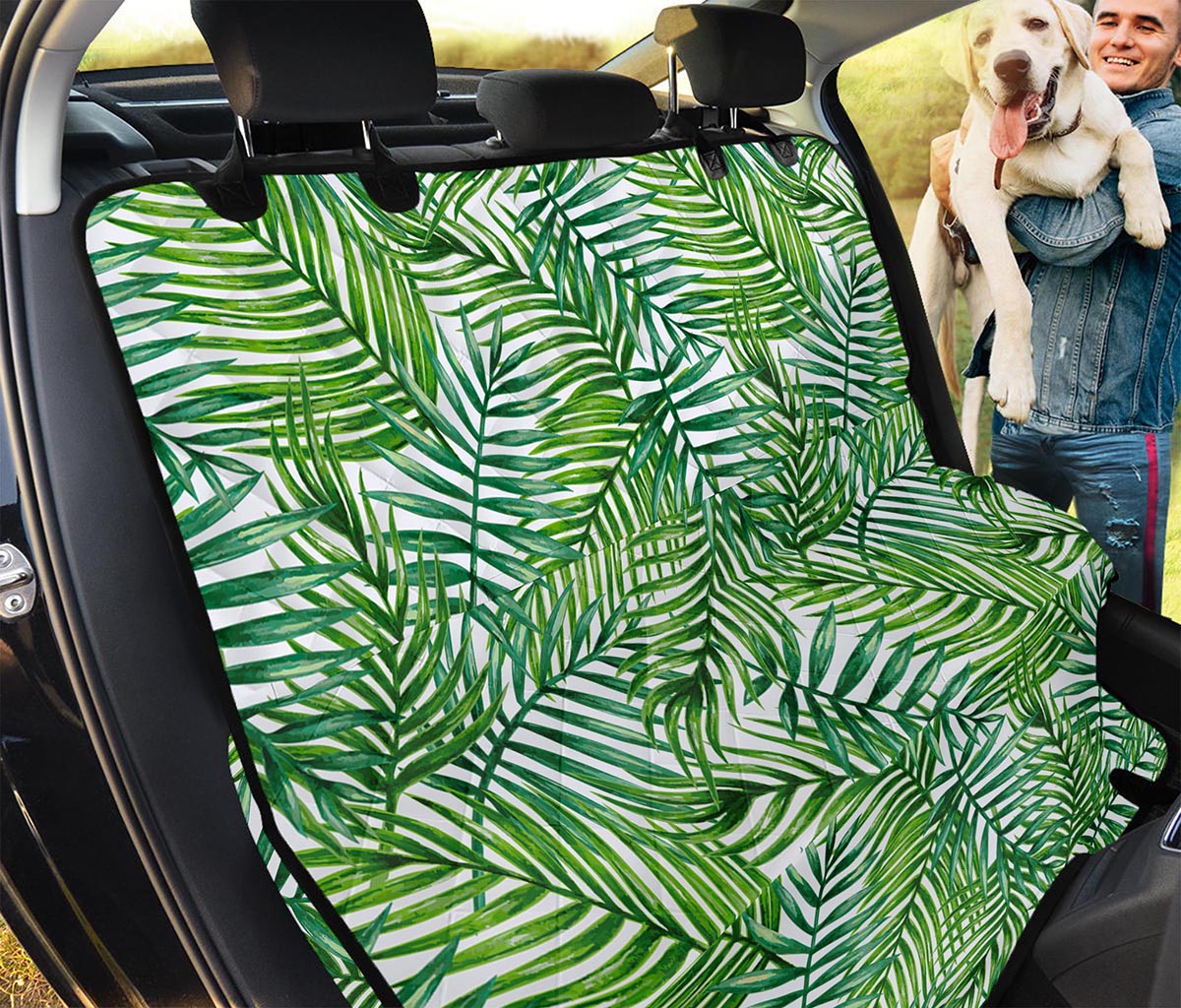 Exotic Tropical Leaf Pattern Print Pet Car Back Seat Cover