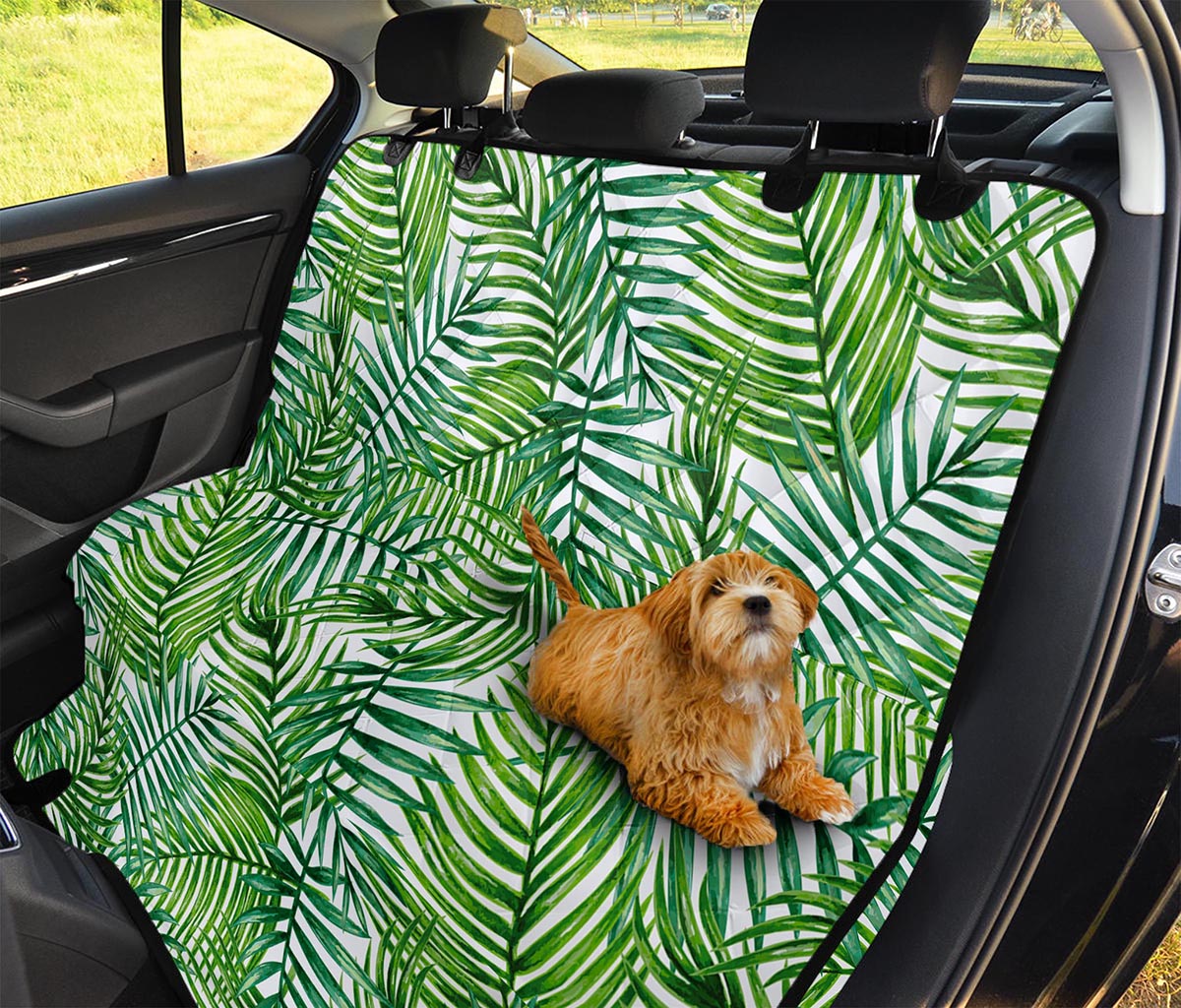 Exotic Tropical Leaf Pattern Print Pet Car Back Seat Cover