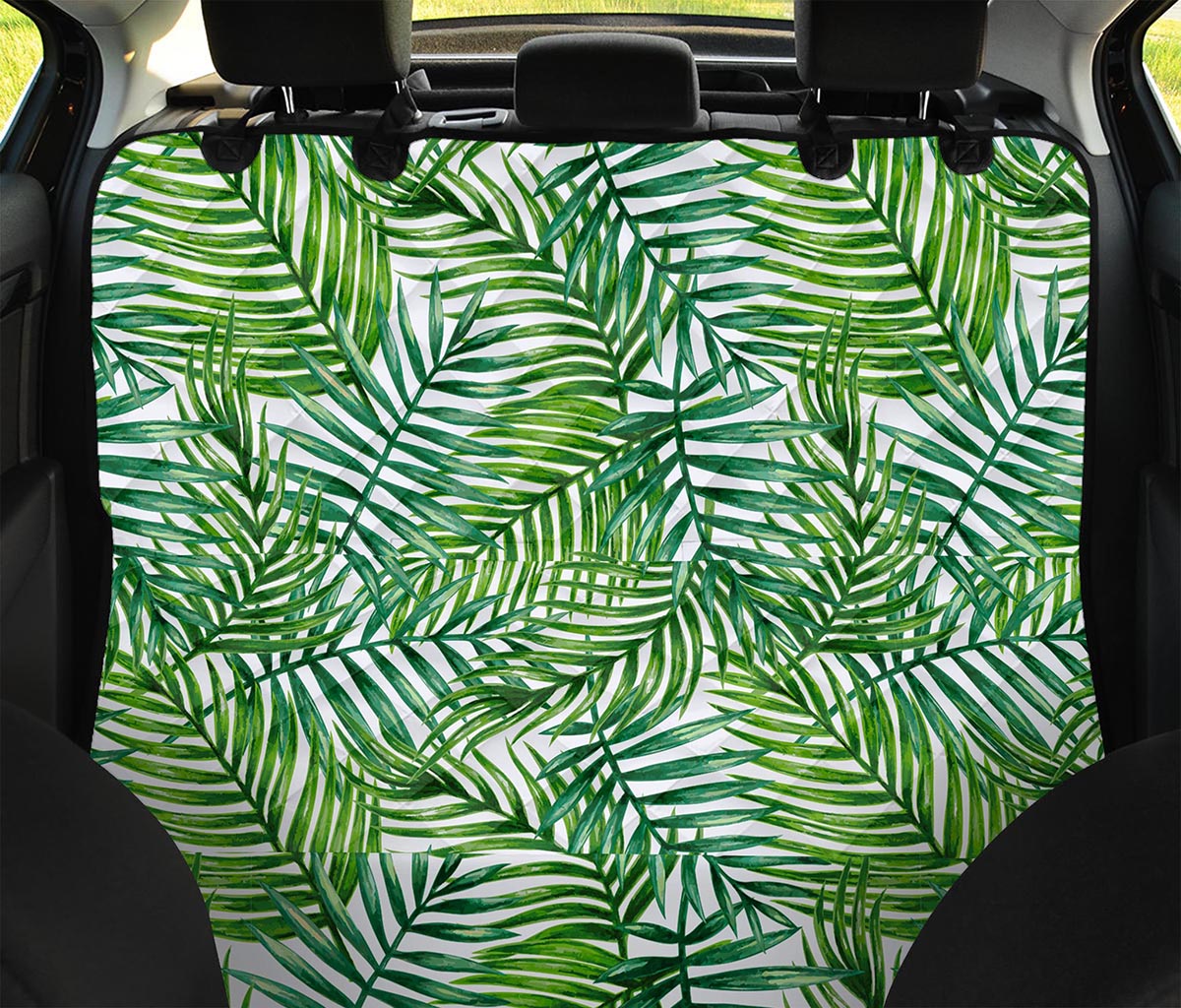 Exotic Tropical Leaf Pattern Print Pet Car Back Seat Cover