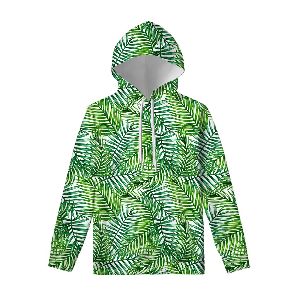 Exotic Tropical Leaf Pattern Print Pullover Hoodie