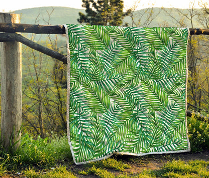 Exotic Tropical Leaf Pattern Print Quilt