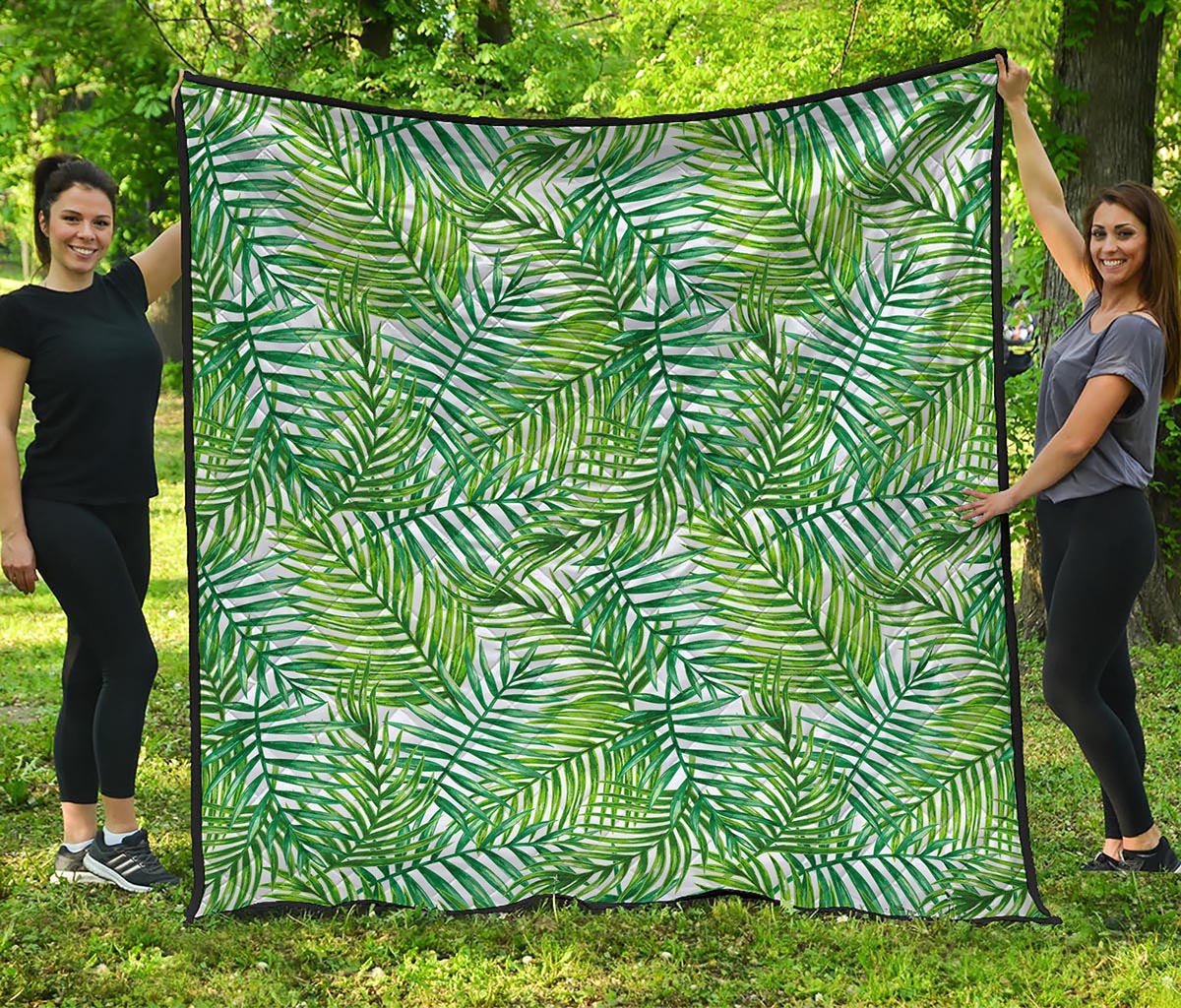 Exotic Tropical Leaf Pattern Print Quilt