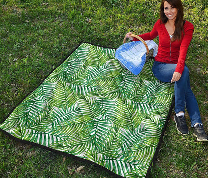 Exotic Tropical Leaf Pattern Print Quilt