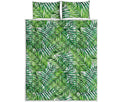 Exotic Tropical Leaf Pattern Print Quilt Bed Set