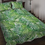 Exotic Tropical Leaf Pattern Print Quilt Bed Set