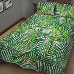 Exotic Tropical Leaf Pattern Print Quilt Bed Set