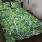 Exotic Tropical Leaf Pattern Print Quilt Bed Set