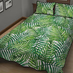 Exotic Tropical Leaf Pattern Print Quilt Bed Set