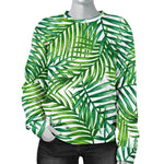 Exotic Tropical Leaf Pattern Print Women's Crewneck Sweatshirt GearFrost