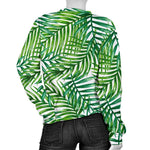 Exotic Tropical Leaf Pattern Print Women's Crewneck Sweatshirt GearFrost