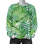 Exotic Tropical Leaf Pattern Print Women's Crewneck Sweatshirt GearFrost