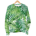 Exotic Tropical Leaf Pattern Print Women's Crewneck Sweatshirt GearFrost