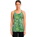 Exotic Tropical Leaf Pattern Print Women's Racerback Tank Top
