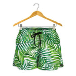 Exotic Tropical Leaf Pattern Print Women's Shorts
