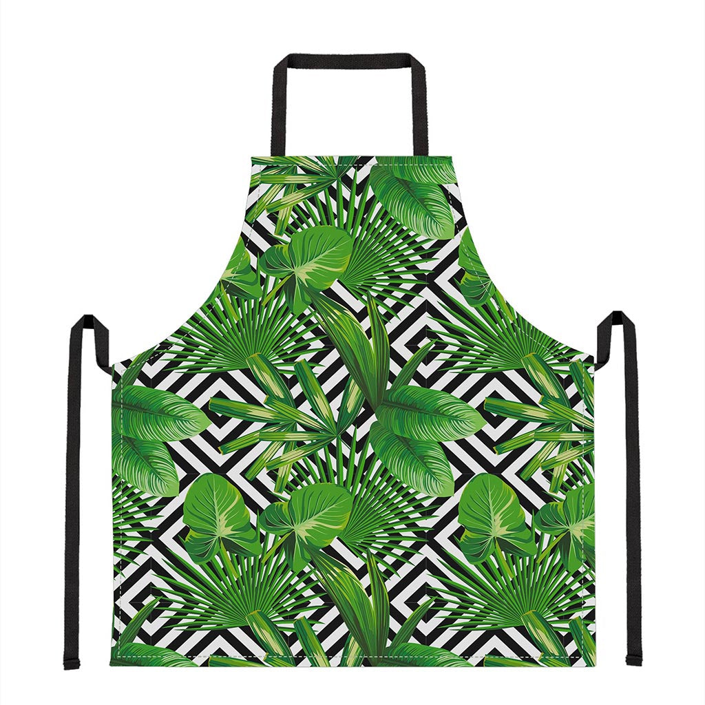 Exotic Tropical Leaves Pattern Print Apron