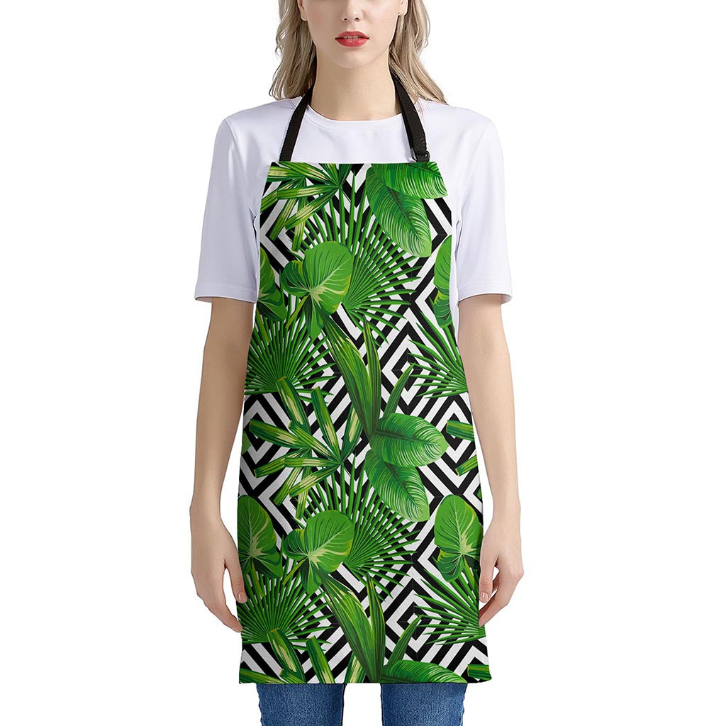 Exotic Tropical Leaves Pattern Print Apron