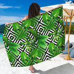 Exotic Tropical Leaves Pattern Print Beach Sarong Wrap