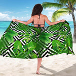 Exotic Tropical Leaves Pattern Print Beach Sarong Wrap