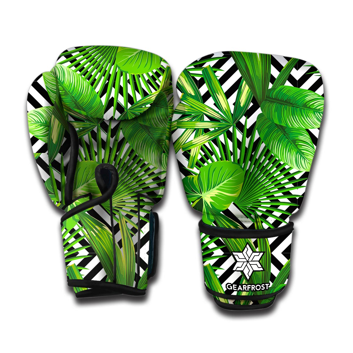 Exotic Tropical Leaves Pattern Print Boxing Gloves