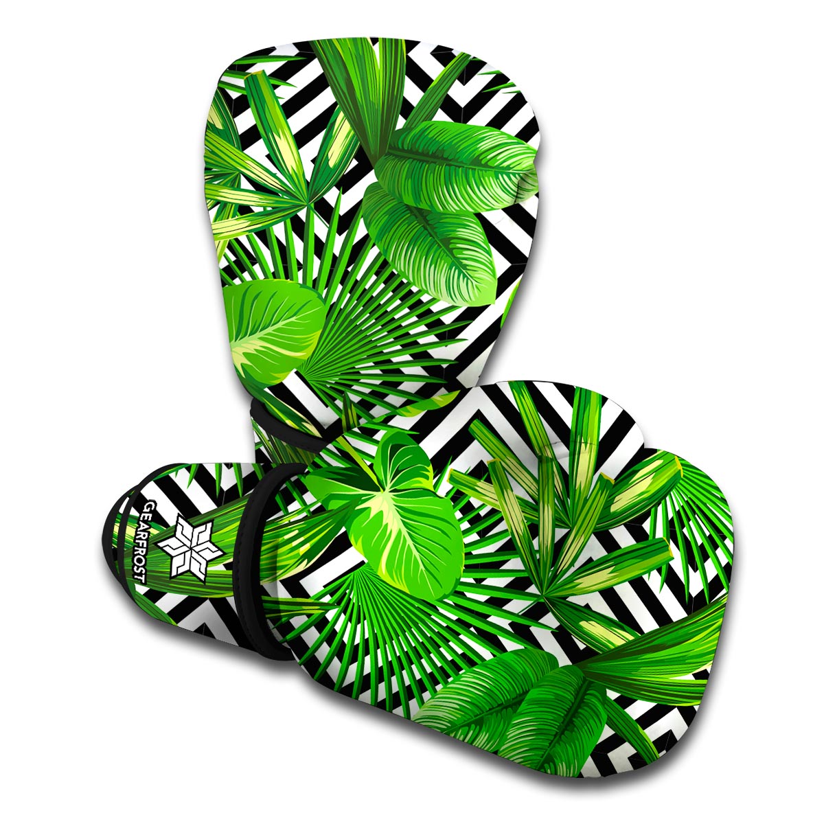 Exotic Tropical Leaves Pattern Print Boxing Gloves