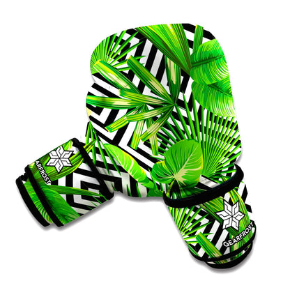 Exotic Tropical Leaves Pattern Print Boxing Gloves
