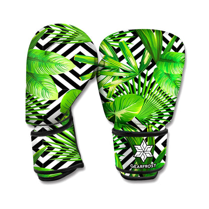 Exotic Tropical Leaves Pattern Print Boxing Gloves