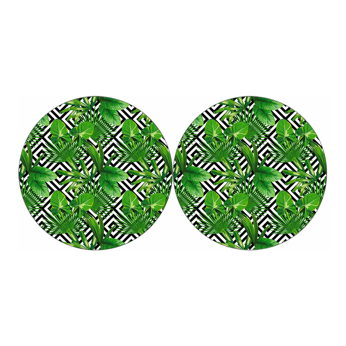 Exotic Tropical Leaves Pattern Print Car Coasters