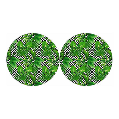 Exotic Tropical Leaves Pattern Print Car Coasters