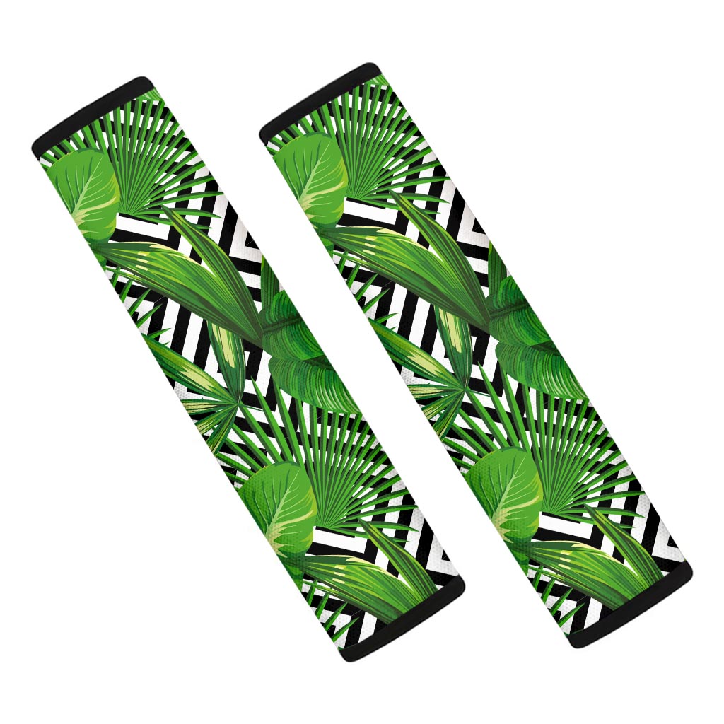 Exotic Tropical Leaves Pattern Print Car Seat Belt Covers