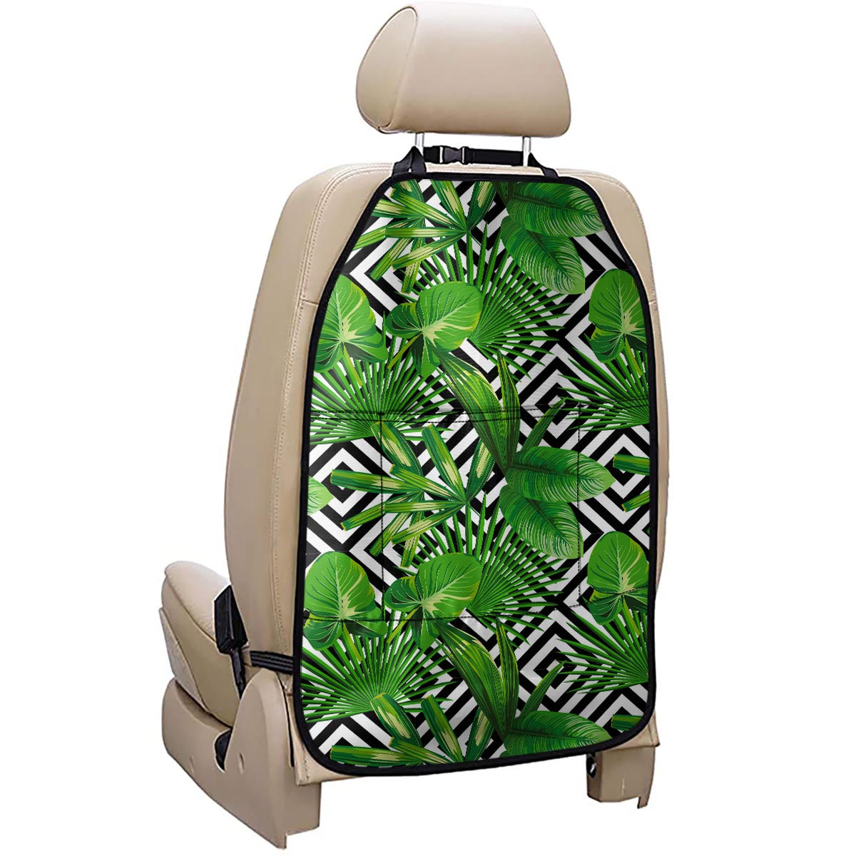 Exotic Tropical Leaves Pattern Print Car Seat Organizers