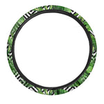 Exotic Tropical Leaves Pattern Print Car Steering Wheel Cover