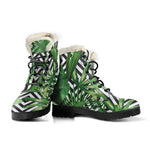 Exotic Tropical Leaves Pattern Print Comfy Boots GearFrost