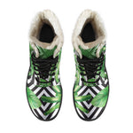 Exotic Tropical Leaves Pattern Print Comfy Boots GearFrost