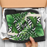 Exotic Tropical Leaves Pattern Print Comfy Boots GearFrost