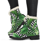 Exotic Tropical Leaves Pattern Print Comfy Boots GearFrost