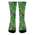 Exotic Tropical Leaves Pattern Print Crew Socks