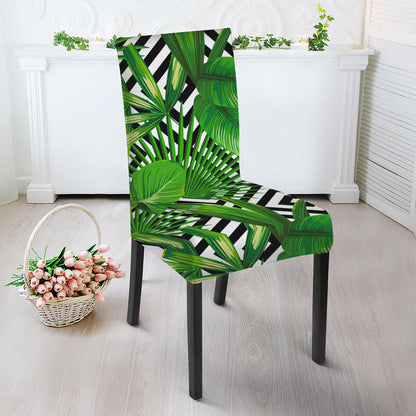 Exotic Tropical Leaves Pattern Print Dining Chair Slipcover