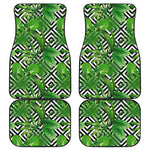 Exotic Tropical Leaves Pattern Print Front and Back Car Floor Mats