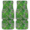 Exotic Tropical Leaves Pattern Print Front and Back Car Floor Mats