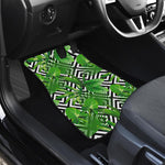 Exotic Tropical Leaves Pattern Print Front and Back Car Floor Mats