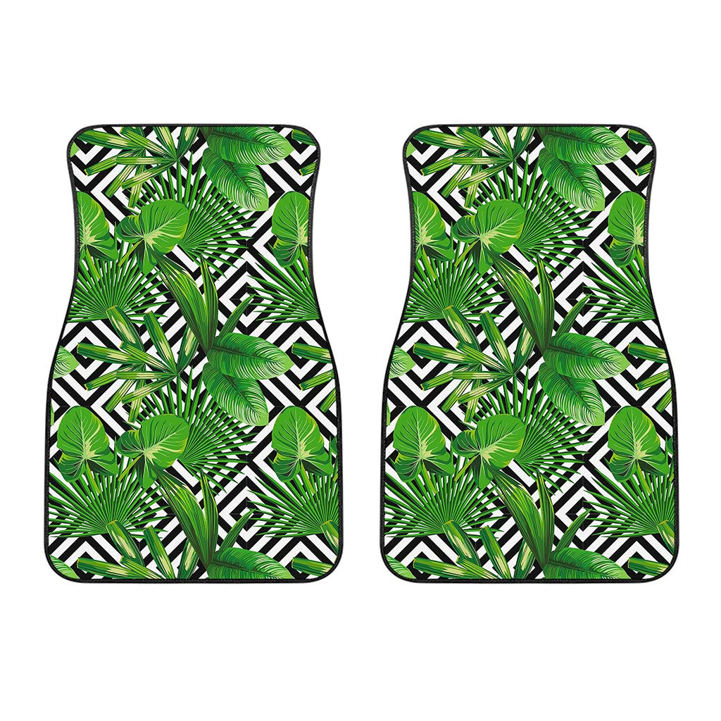 Exotic Tropical Leaves Pattern Print Front Car Floor Mats